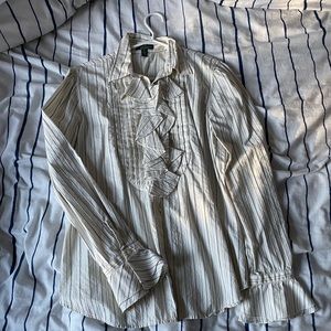 Stripe ruffle blouse